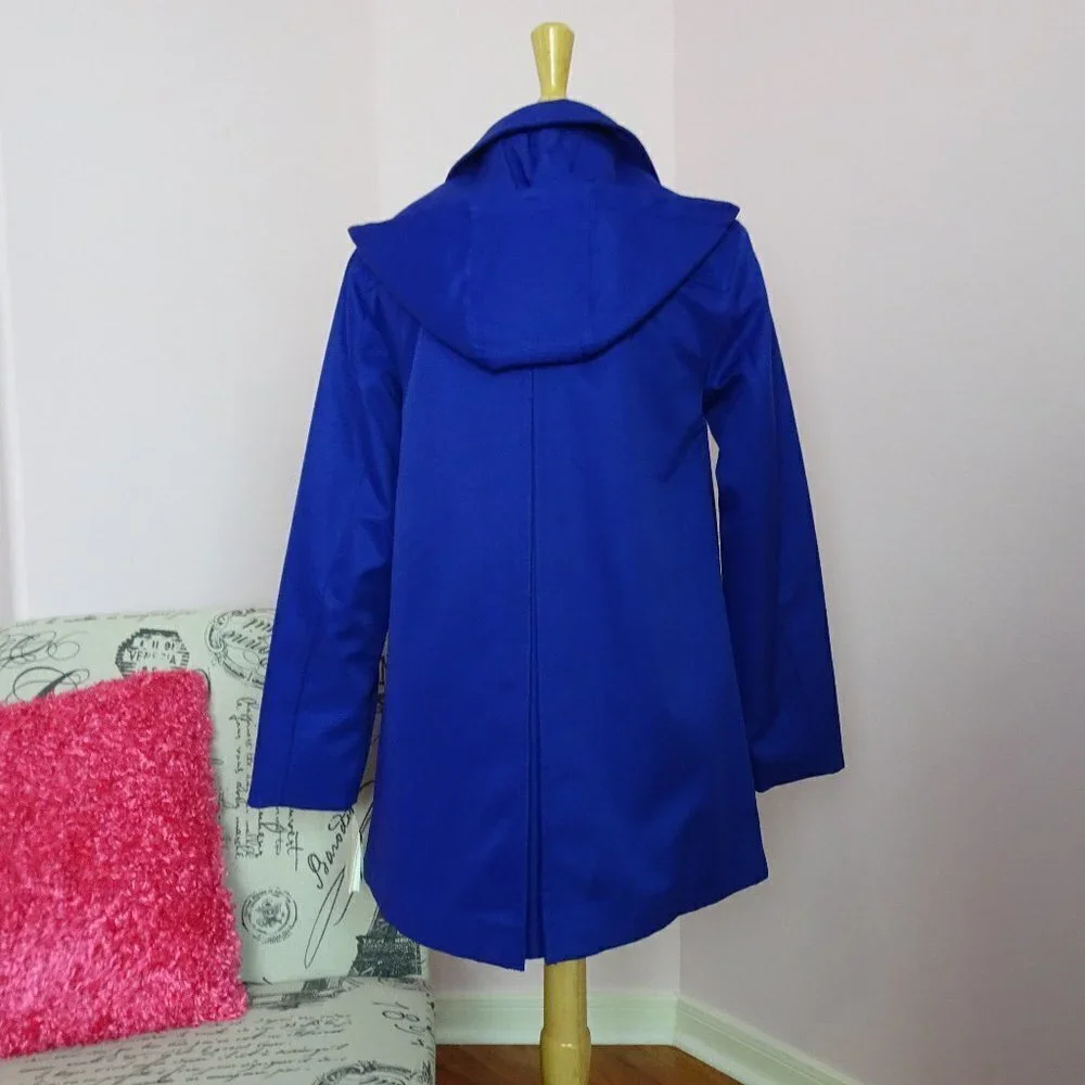 NWT Kate Spade Scallop Coat Hooded Raincoat Blue